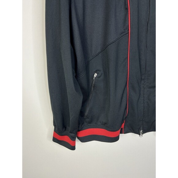 NIKE JORDAN Jacket Men's Size L Dri Fit Zip Up Black & Red Athletic Long Sleeve - Picture 4 of 8